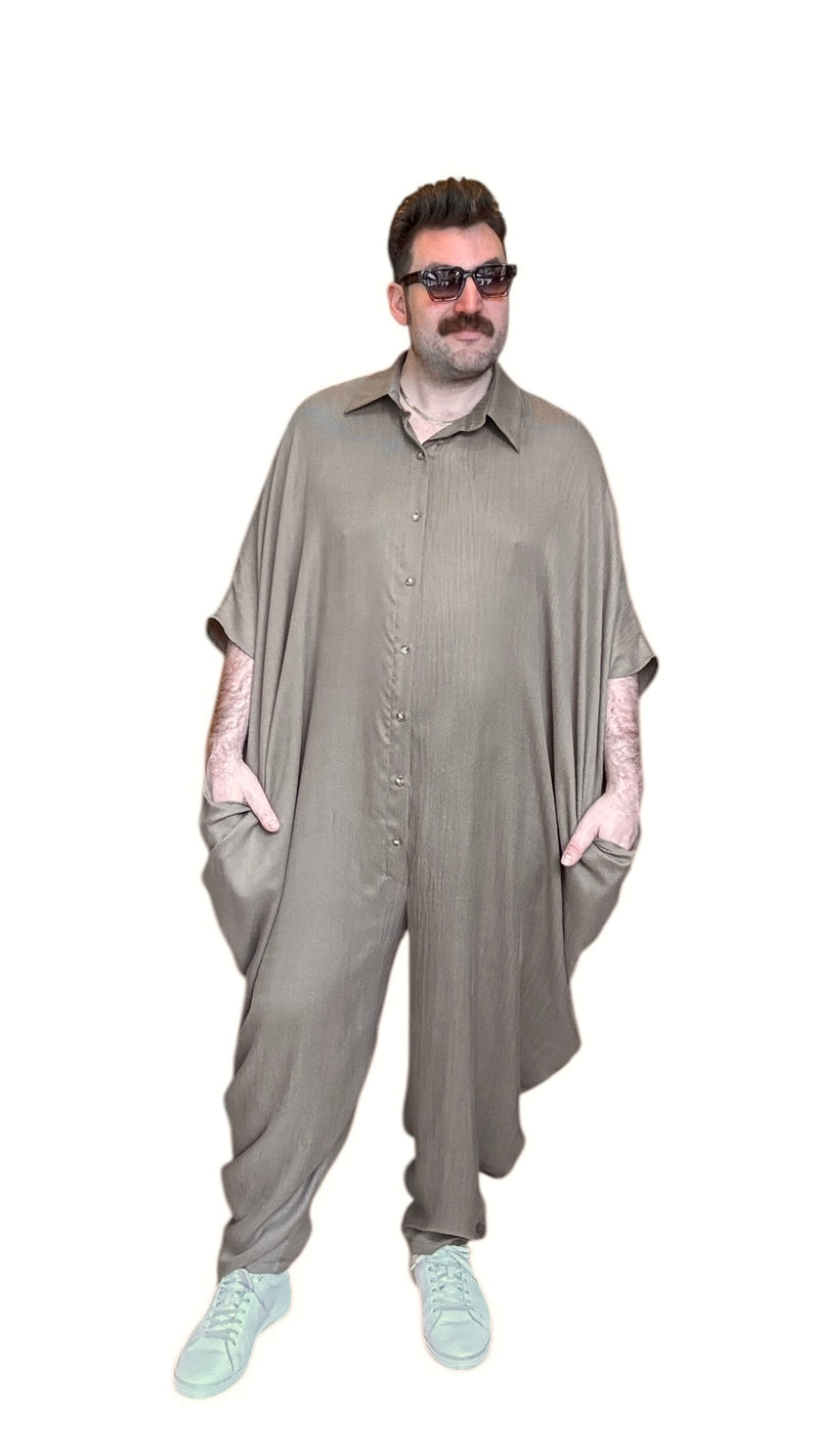 Taupe Silk LeisureSuit