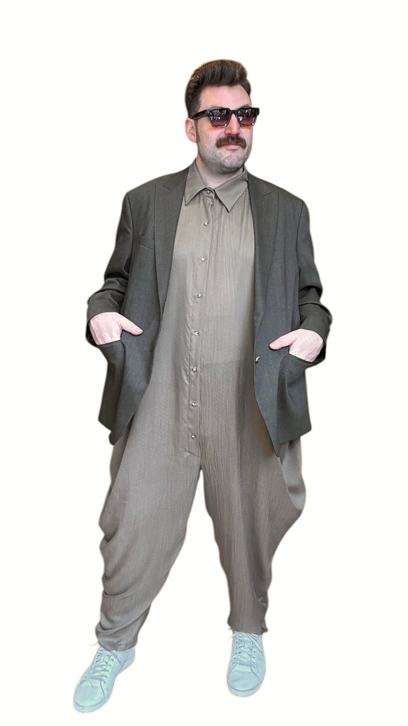 Taupe Silk LeisureSuit
