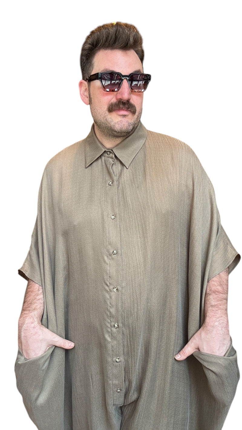 Taupe Silk LeisureSuit